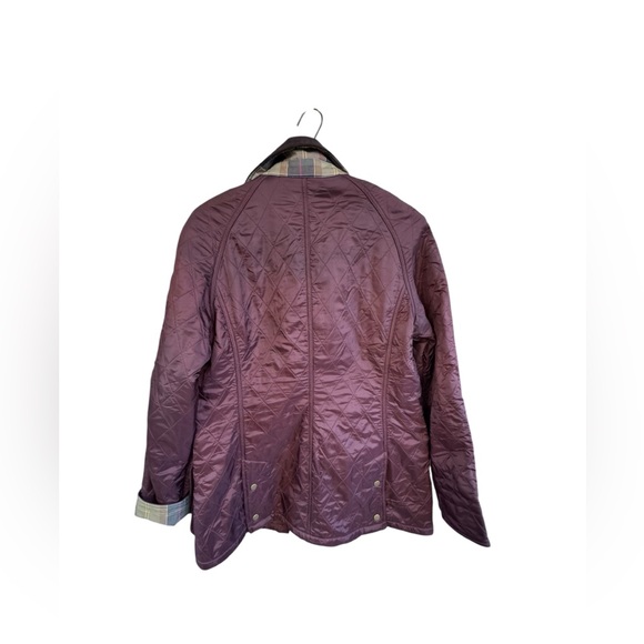 Barbour Beadnell Quilted Jacket Cabernet/Brown Sz 8 Plaid - Picture 6 of 6